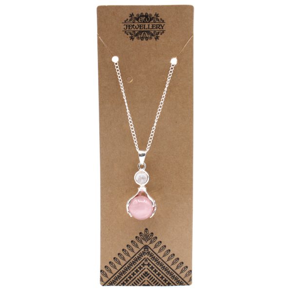 Gemstone Healing Hands Pendant - Rose Quartz - Image 2