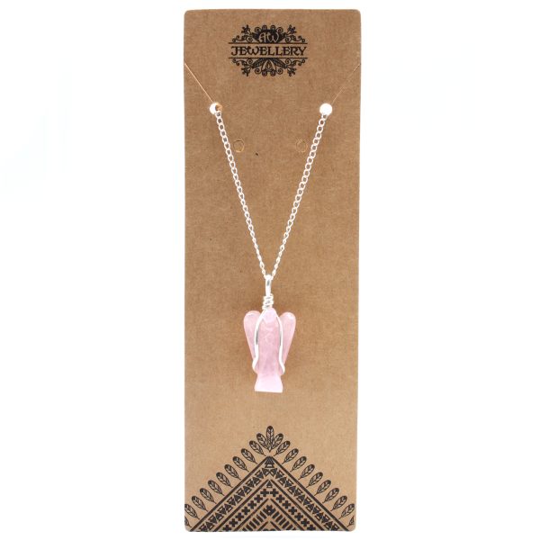 Gemstone Guardian Angel Pendant - Rose Quartz - Image 2