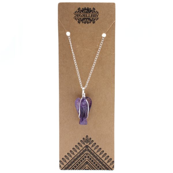 Gemstone Guardian Angel Pendant - Amethyst - Image 2