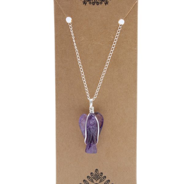 Gemstone Guardian Angel Pendant - Amethyst - Image 3