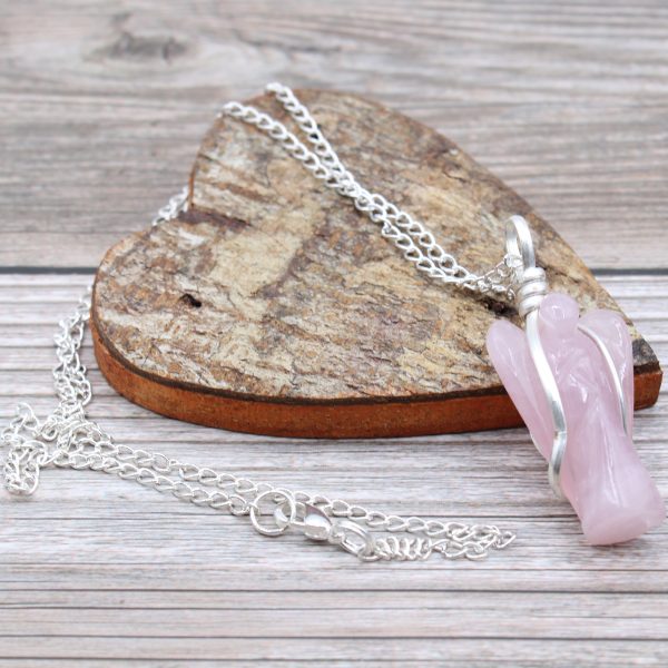 Gemstone Guardian Angel Pendant - Rose Quartz - Image 4