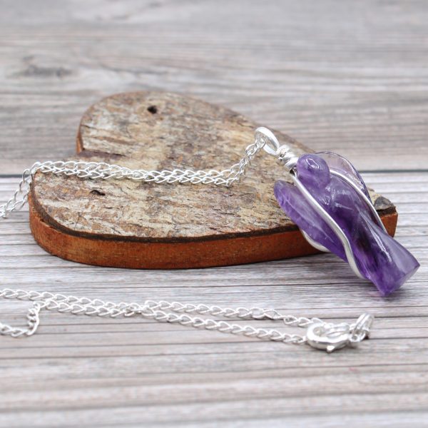 Gemstone Guardian Angel Pendant - Amethyst - Image 4