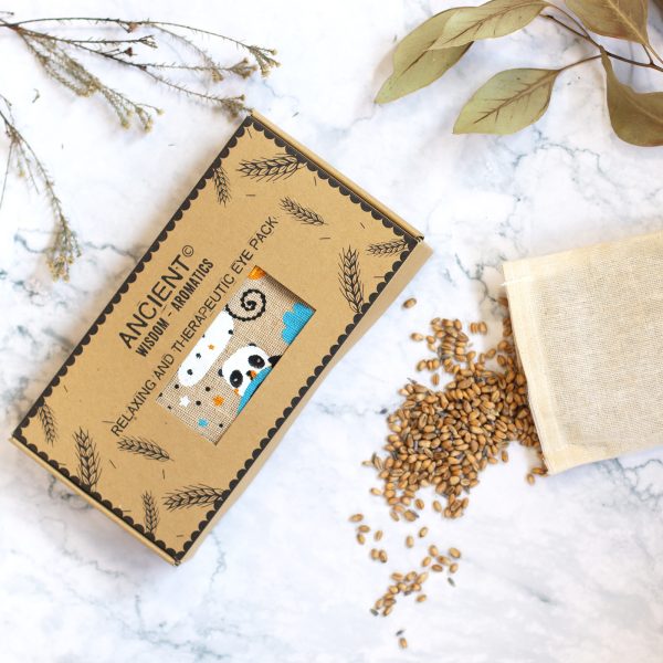 Lavender Natural Cotton and Juco Eye Pillow in Gift Box - Sleepy Panda - Image 4