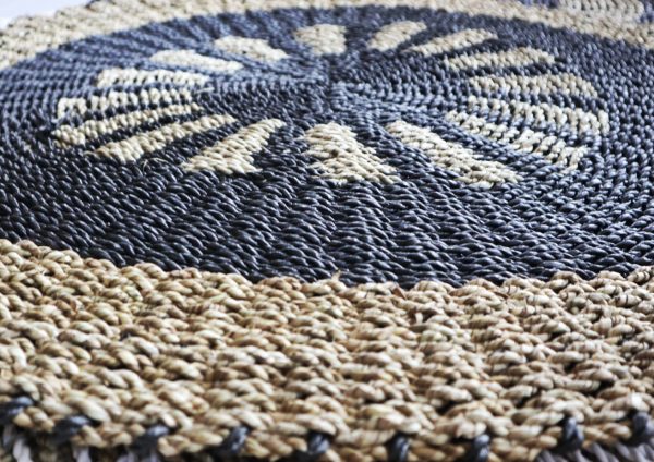 Round Seagrass Black & Tan - Inner Sun - 1m - Image 3