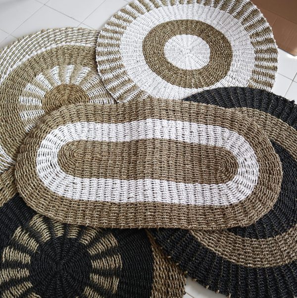 Oval Seagrass White & Tan - Classic - 60x120cm - Image 2