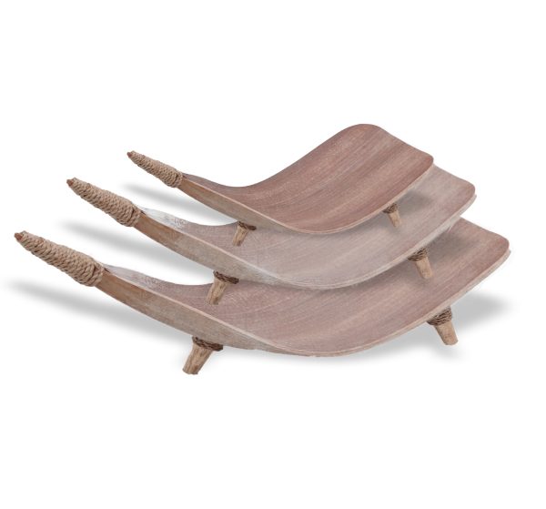 Coconut Leaf Fruit Bowl Set - Whitewash - Image 2