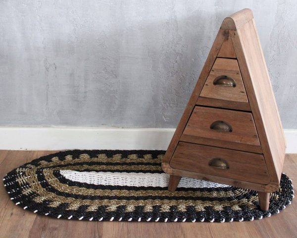 Oval Seagrass Black, White & Tan - Classic - 60x120cm - Image 3