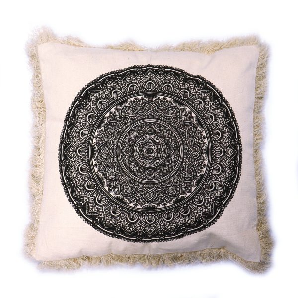 Traditional Mandala  Cushion Cover - 45x45cm - black - Image 2