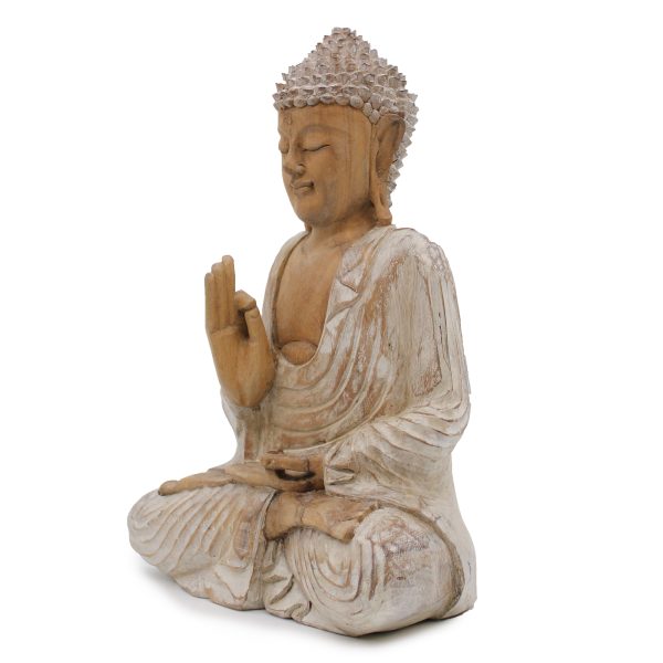 Buddha Statue Whitewash - 40cm Teaching Transmission - Image 3