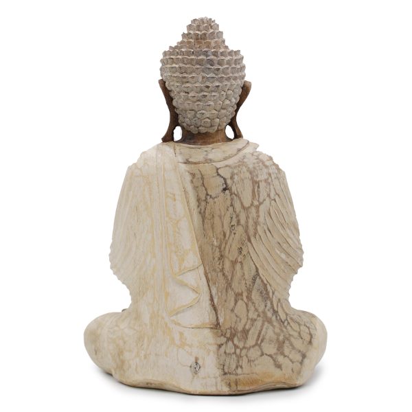 Buddha Statue Whitewash - 40cm Welcome - Image 4