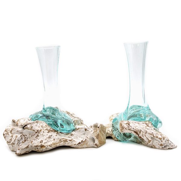Molten Glass on Whitewash Wood - Vase - Medium - Image 4