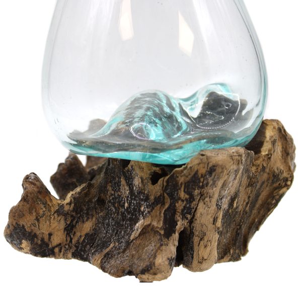 Molten Glass on Wood with Stand - Medium Bowl - Image 3