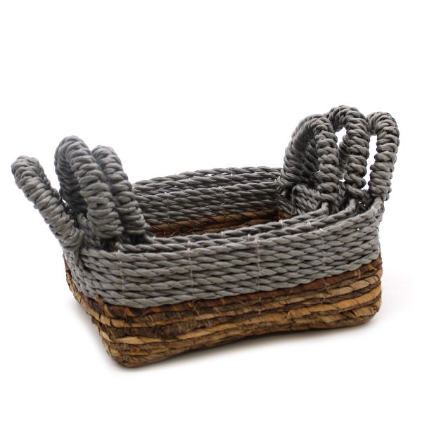 Banana Leaf & Abu-Abu Raffia Square Basket- Set of 3 - Image 2