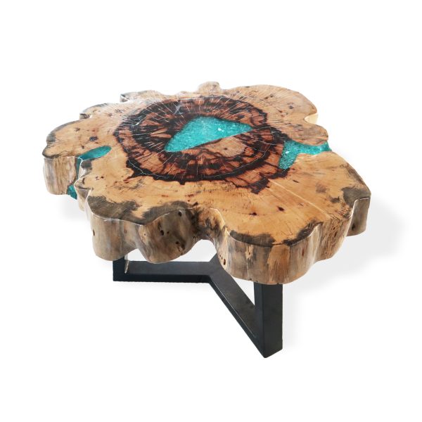 Tamarind and Resin Coffee Table - Aqua - Image 3