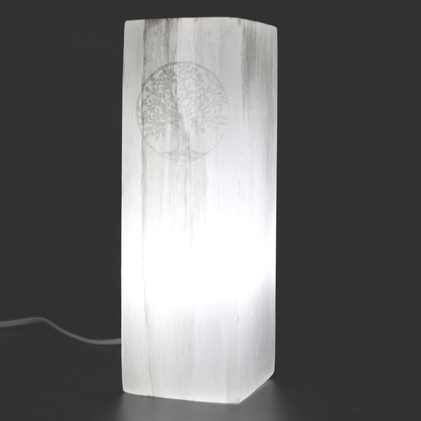 Selenite Block Lamp 25cm - Tree of Life - Image 4