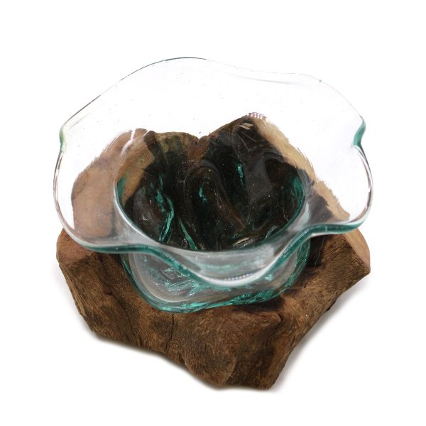 Molton Glass Fancy Sweet Bowl on Wood - Image 2