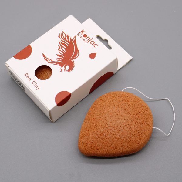 Teardrop Konjac Sponge - Red Clay - Rejuvenating - Image 2