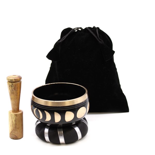Moon Phase Singing Bowl Set- Black 10.7cm - Image 2