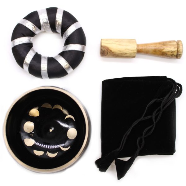 Moon Phase Singing Bowl Set- Black 10.7cm - Image 3