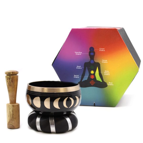 Moon Phase Singing Bowl Set- Black 10.7cm - Image 4