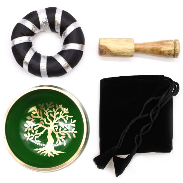 Tree of Life Singing Bowl Set- Green 10.7cm - Image 3