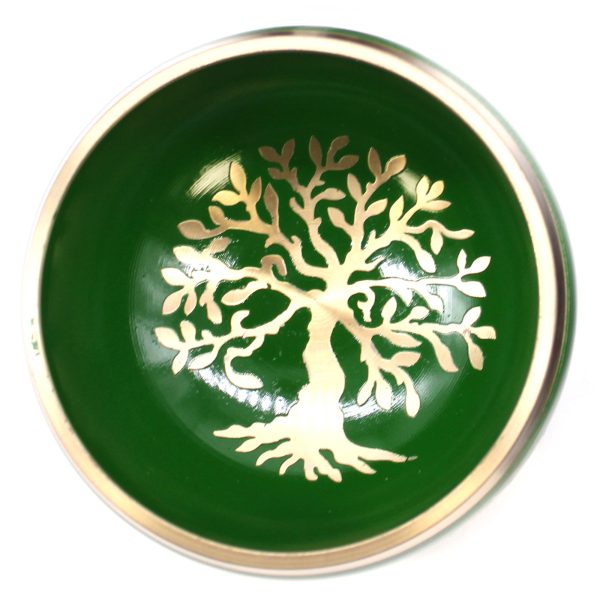 Tree of Life Singing Bowl Set- Green 10.7cm - Image 4