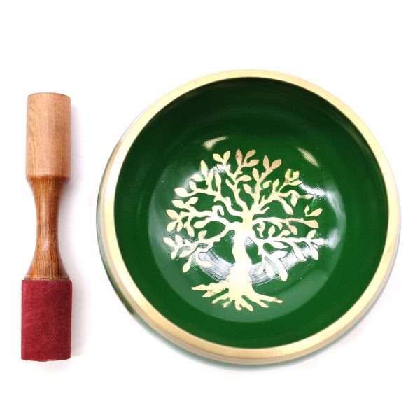Lrg Tree of Life Singing Bowl Set- Green 14cm - Image 3