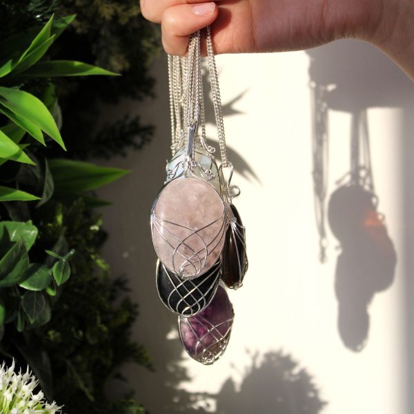 Swirl Wrapped Gemstone Necklace - Black Onyx - Image 2