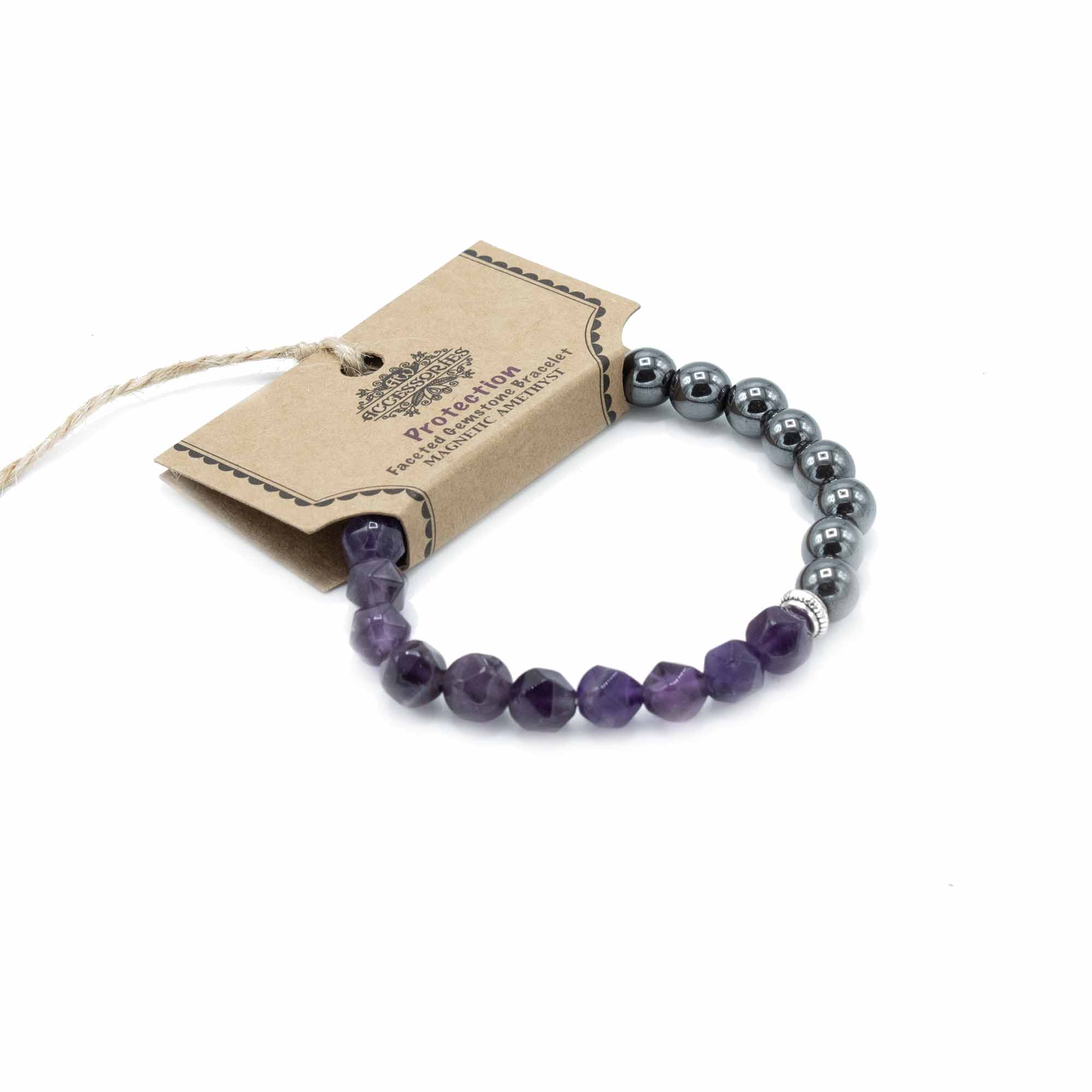 Faceted Gemstone Bracelet - Magnetic Amethyst - Image 2