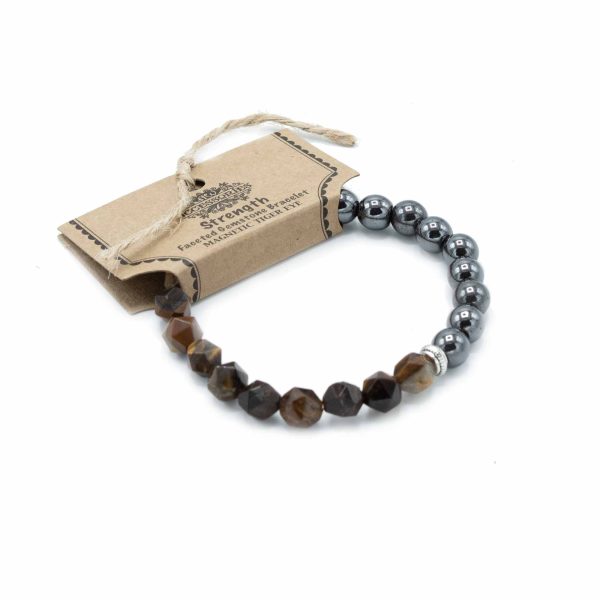 Faceted Gemstone Bracelet - Magnetic Tiger Eye - Image 2