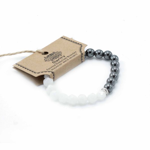 Faceted Gemstone Bracelet - Magnetic Rock Quartz - Image 2