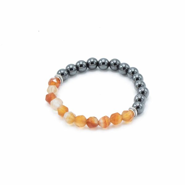 Faceted Gemstone Bracelet - Magnetic Carnelian - Image 3