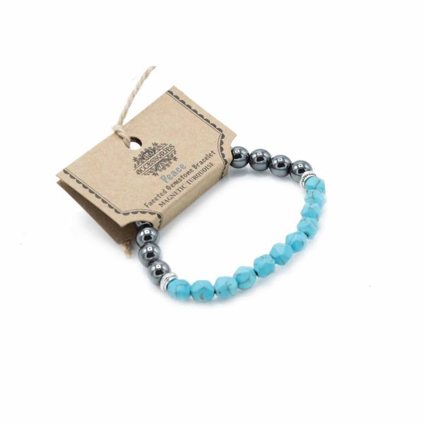Faceted Gemstone Bracelet - Magnetic Turquoise - Image 2