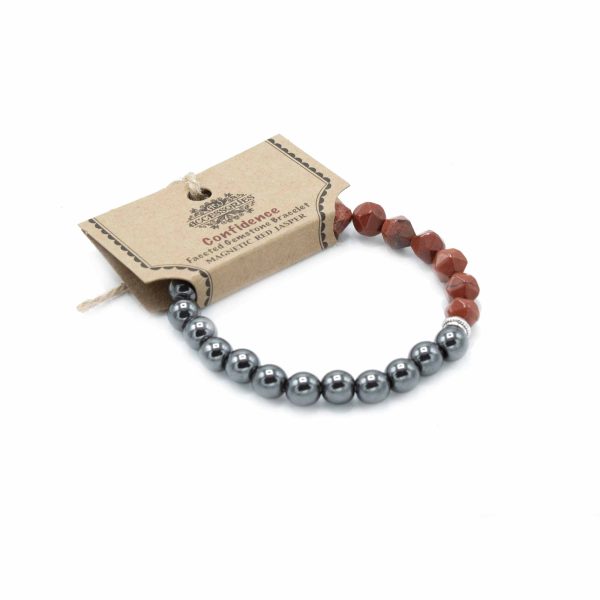 Faceted Gemstone Bracelet - Magnetic Red Jasper - Image 2