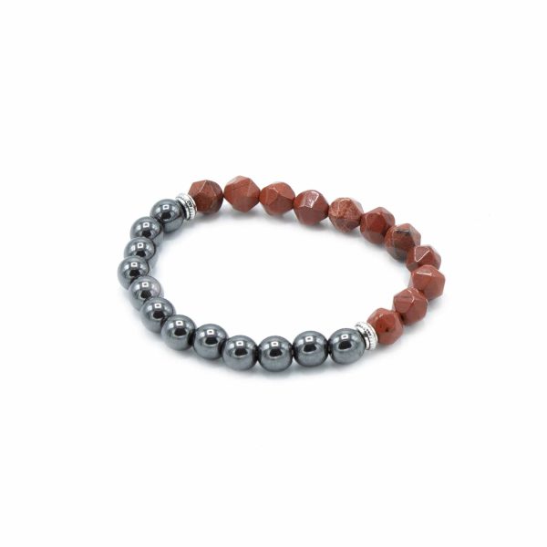 Faceted Gemstone Bracelet - Magnetic Red Jasper - Image 3
