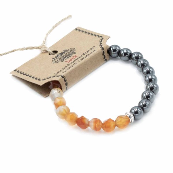 Faceted Gemstone Bracelet - Magnetic Carnelian - Image 4