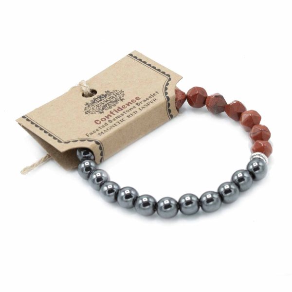 Faceted Gemstone Bracelet - Magnetic Red Jasper - Image 4