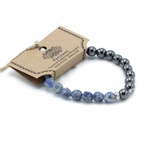Faceted Gemstone Bracelet - Magnetic Sodalite - Image 4