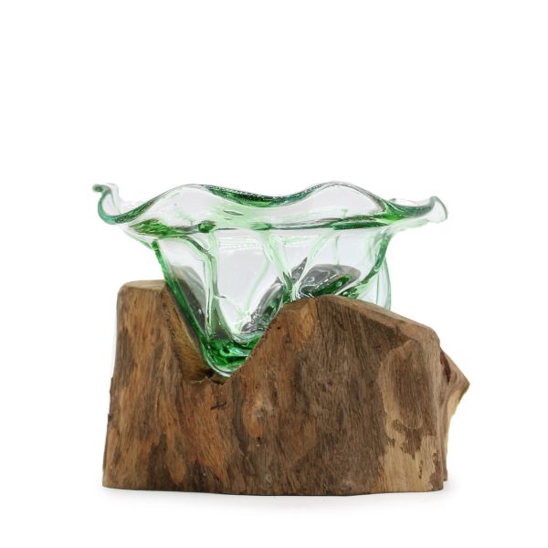 Recycled Beer Bottles - Large Fancy Sweet Bowl on Wood - Image 2