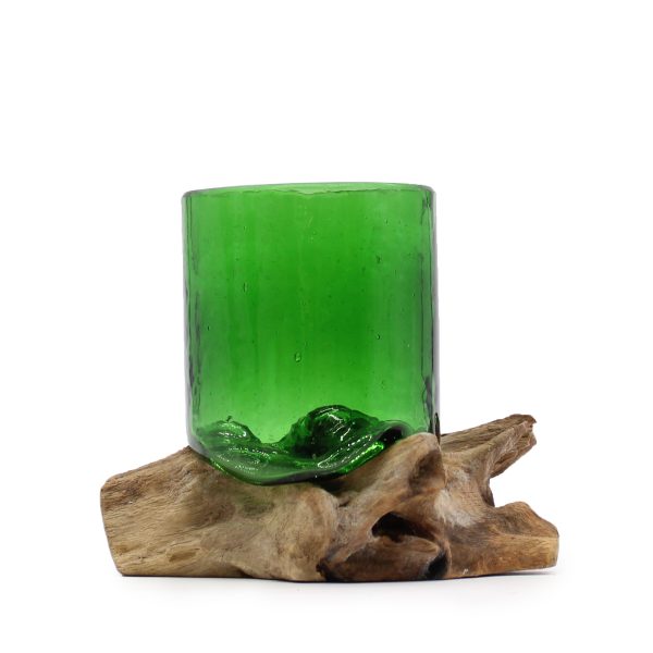 Recycled Beer Bottles - Beer Glass on Wood - Image 2