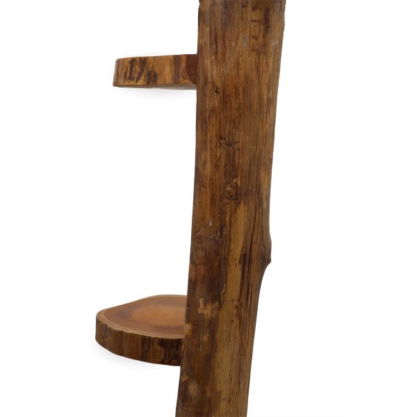 Natural Teak Log Shelve Display 3 Shelves  100cm high - Image 4
