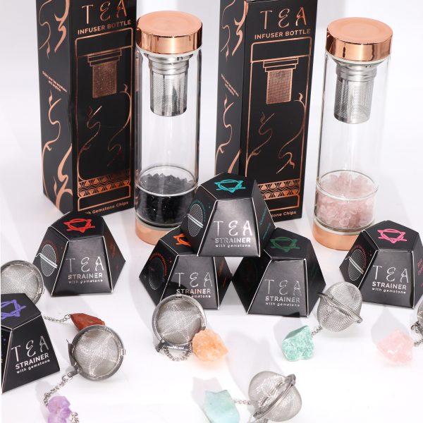 Raw Crystal Gemstone Tea Strainer - Black Obsidian - Image 4