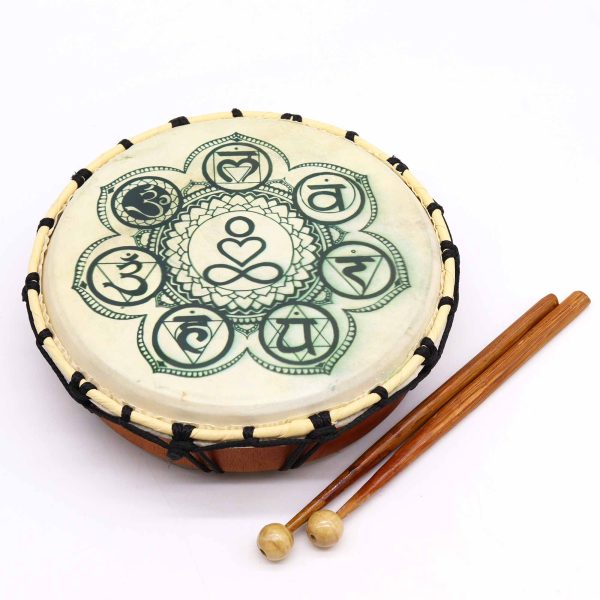 Chakra Shamanic Drum with Sticks - 25cm - Image 2