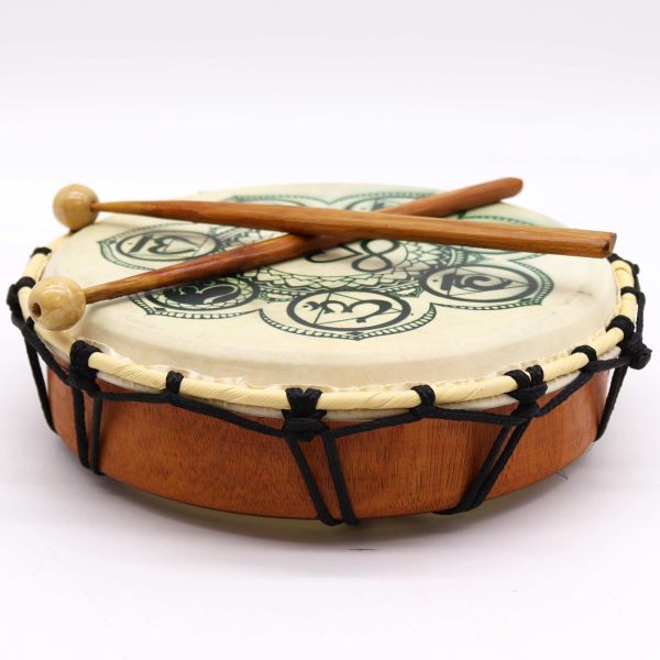 Chakra Shamanic Drum with Sticks - 25cm - Image 3