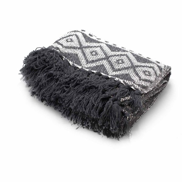 Boho Comfort Throws - 125x150cm - Grey Geometric - Image 2