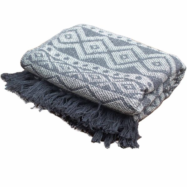 Boho Comfort Throws - 125x150cm - Grey Geometric - Image 3
