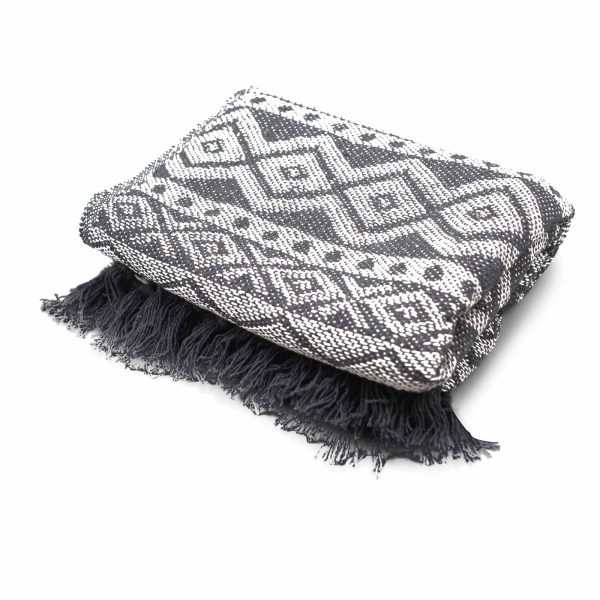 Boho Comfort Throws - 125x150cm - Grey Geometric - Image 4