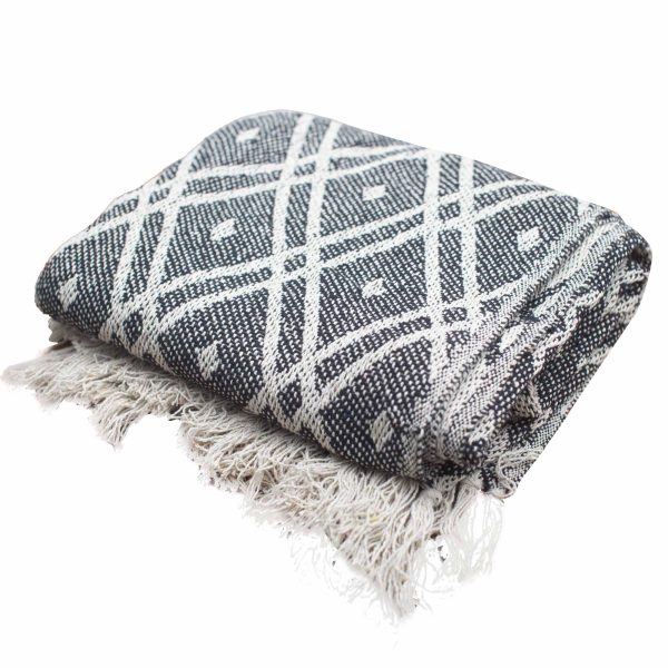 Boho Comfort Throws - 125x150cm - Black & Biege Regency - Image 3