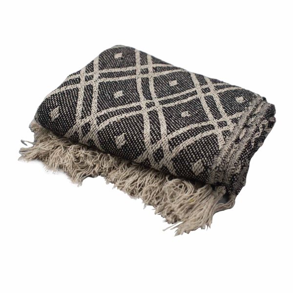 Boho Comfort Throws - 125x150cm - Black & Biege Regency - Image 4
