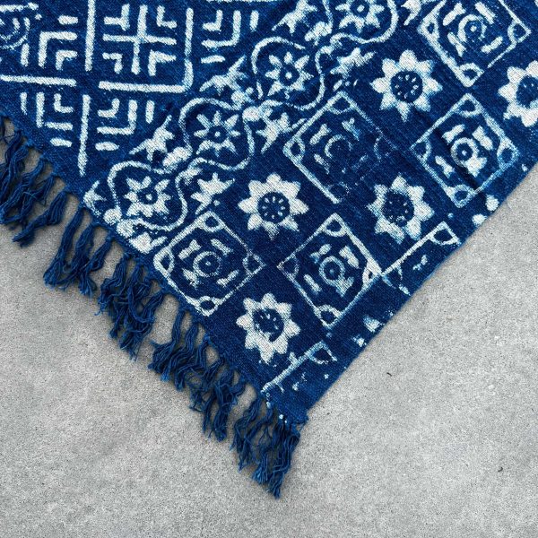 Handmade Indigo Throw - 170x120cm - Desi Stripes - Image 3